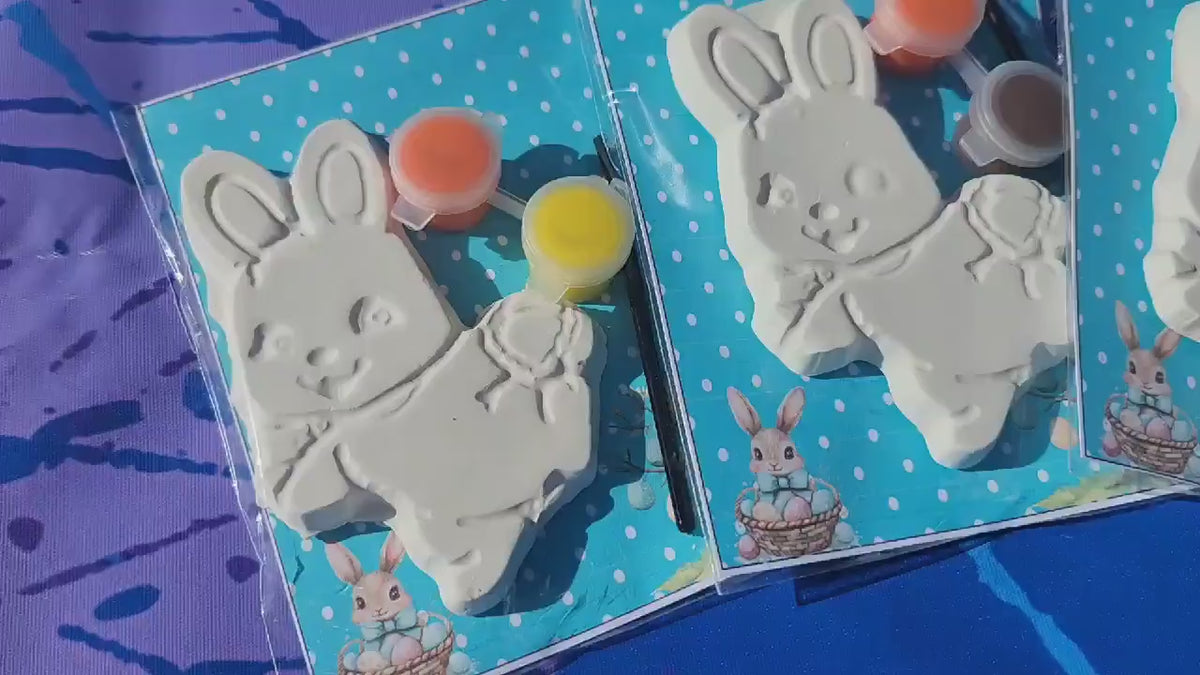Easter Bunny Plaster Paint Kits - DIY Paint Activity for Kids Easter Baskets, Party Favors & Fun Activities