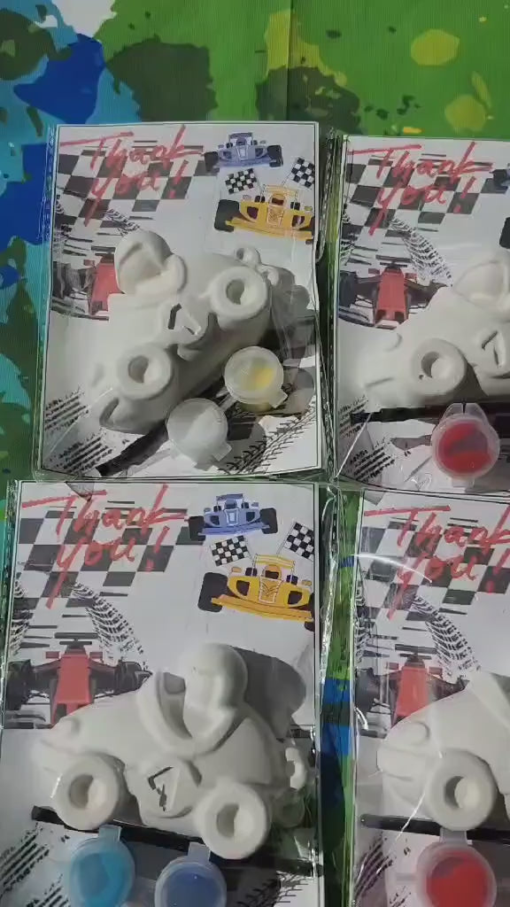 Race Car Plaster DIY Paint Kit | Classroom Gift | Party Filler| Thank you Gift | Kids Activity | Racing by Birthday