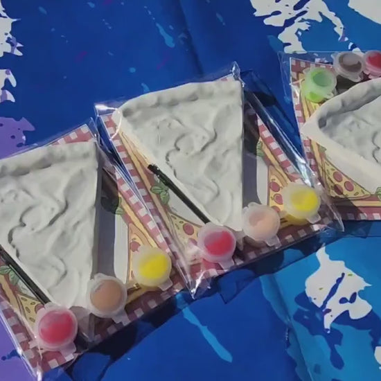 Pizza Party Plaster Paint Kits - Kids Party Favors or Birthday Activity - Pizza Party Favors - Kids Birthday Gifts - Thank you Favors