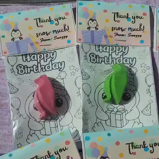 Penguin Mini Party Favors | Coloring Kits | Kids Birthday Goodies | Classroom Handouts | Penguin Crayons
