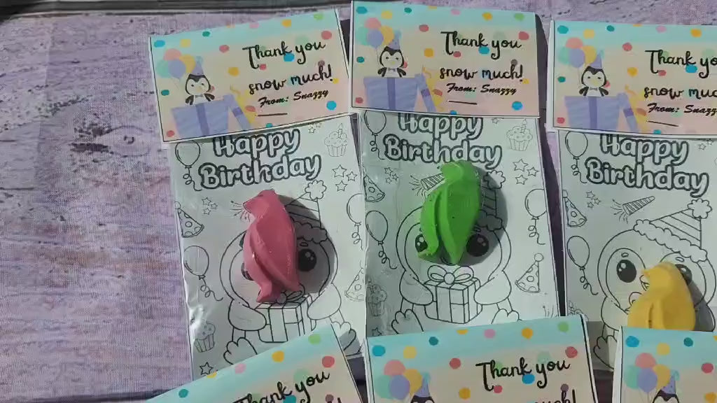 Penguin Mini Party Favors | Coloring Kits | Kids Birthday Goodies | Classroom Handouts | Penguin Crayons